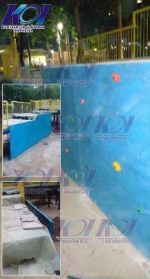 KOI Pembangunan Wall Climbing Boulder di Ruang Terbuka Hijau Taman Puring Kebayoran Baru Jakarta Selatan Standar FPTI IFSC Harga Murah